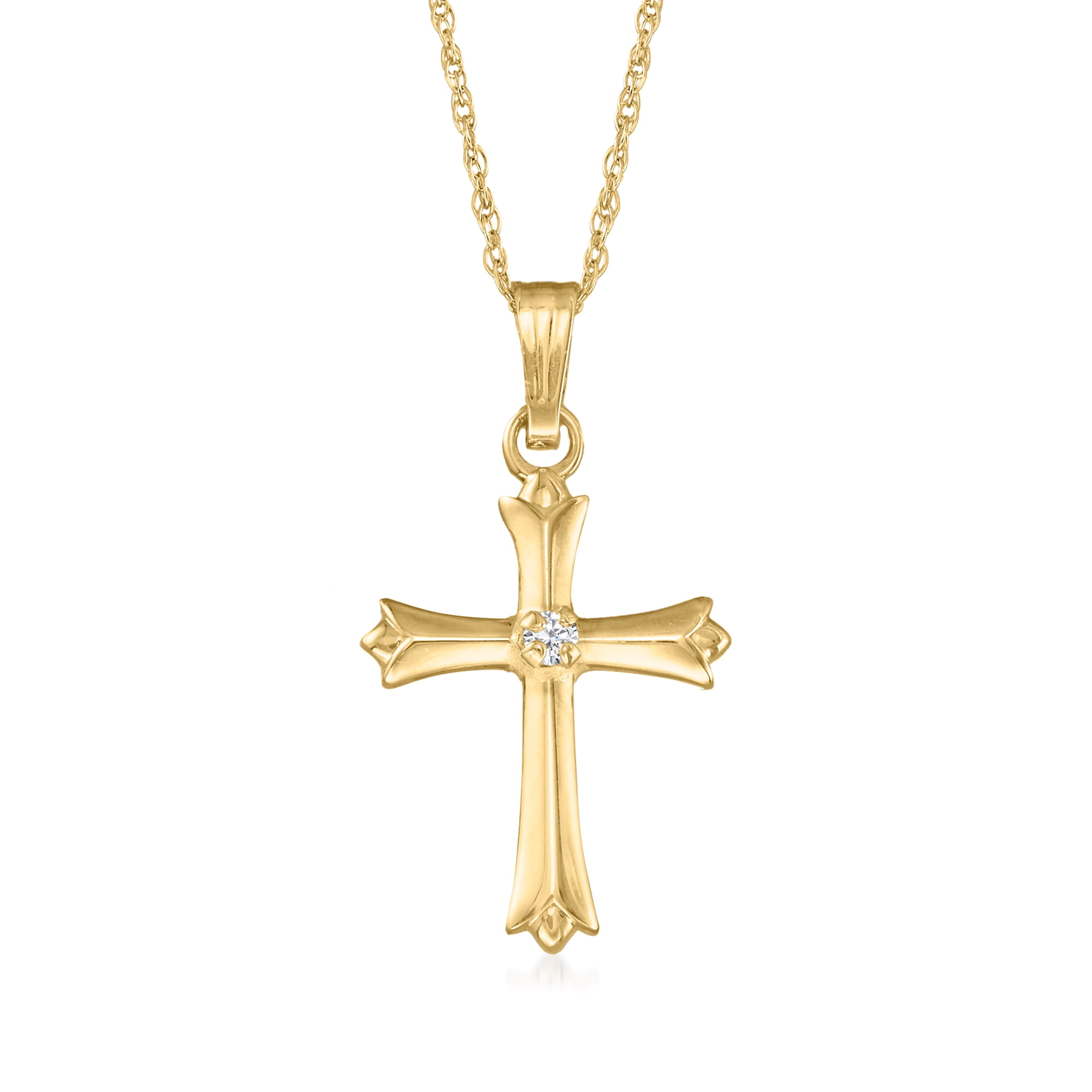 Childrens Cross Necklace in 14kt Yellow Gold – Day's Jewelers